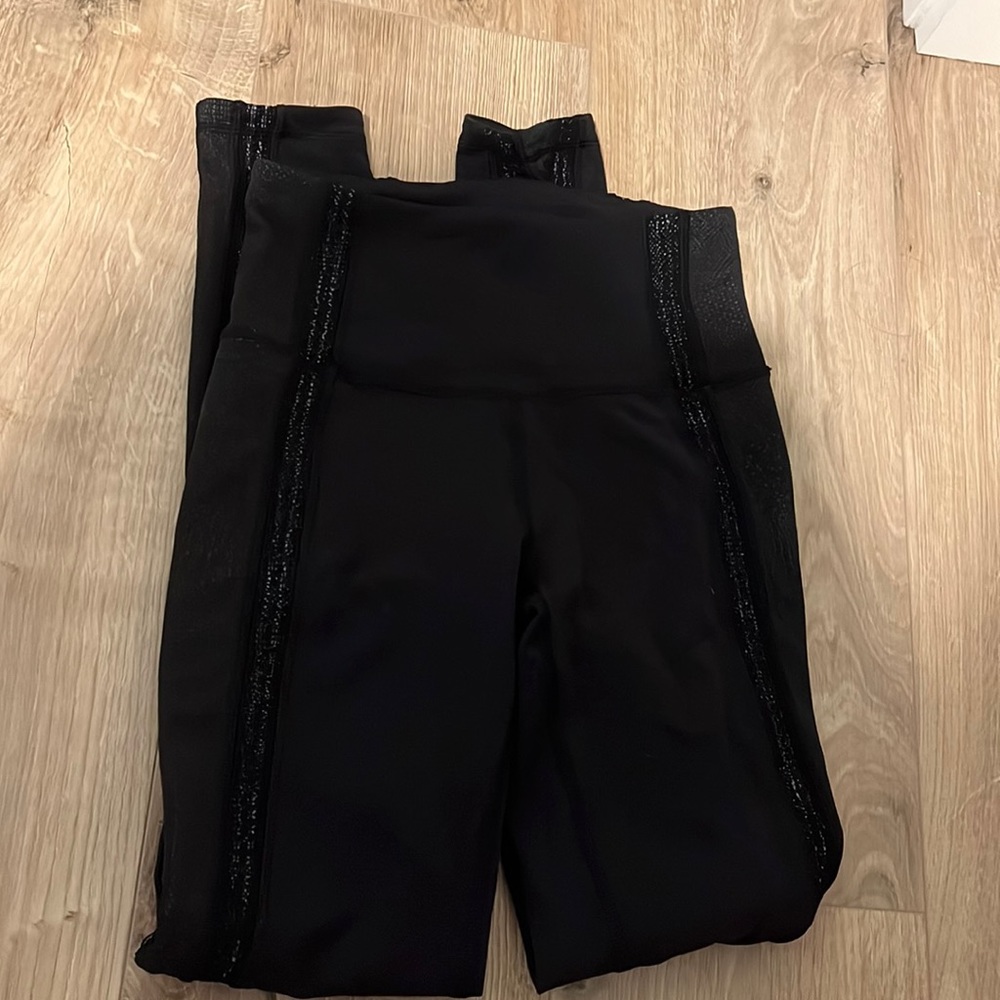 Full length black mesh Lululemon leggings